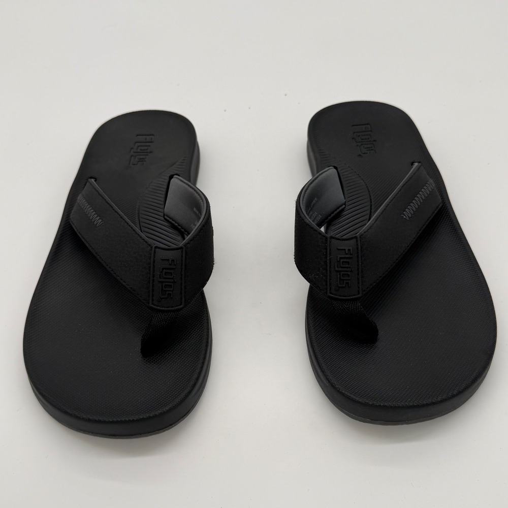Flojos Mens Fiesta 2.0 Flip Flops Black Casual Thong Sandals Size 10 3042